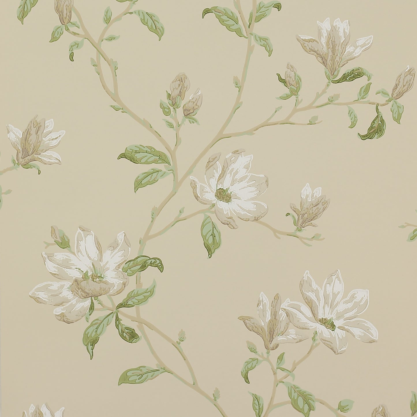 Marchwood Wallpaper - White/Sage - 07976/08