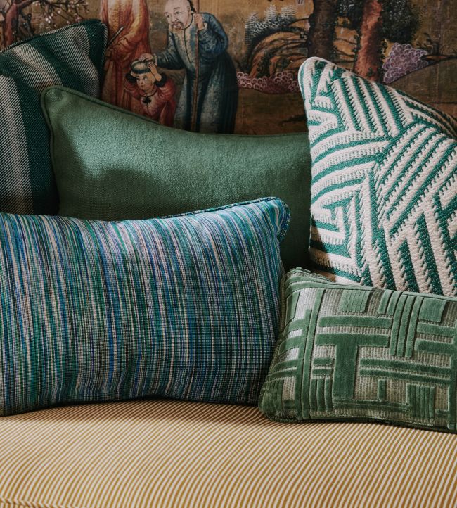 Tudor Columns Room Fabric - Green