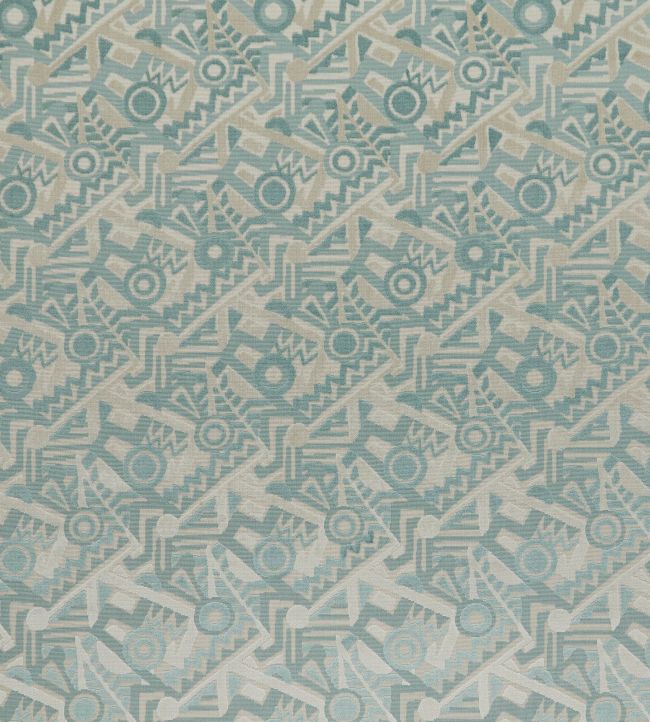 Zig Zag Velvet Fabric - Blue