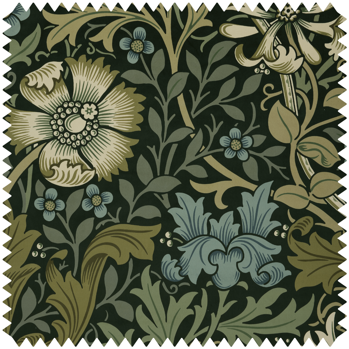 1-FA-CMM-VE-VER-XXX-XXX - Compton Magna Velvet Fabric - Verde - House of Hackney