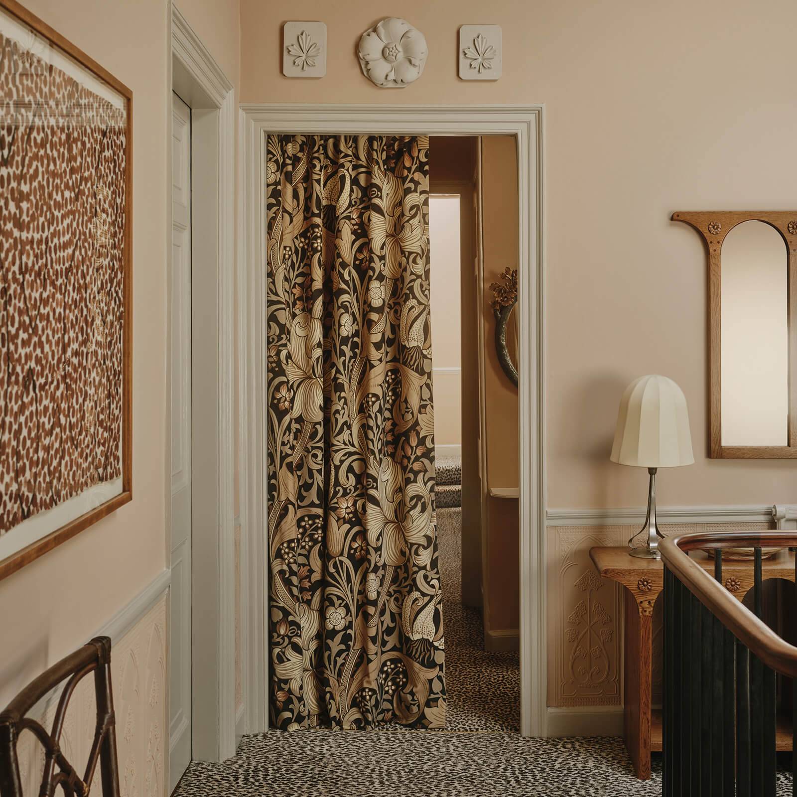 1-FA-GLM-VE-BLK-XXX-XXX - Golden Lily Magna Velvet Fabric - Black - House of Hackney