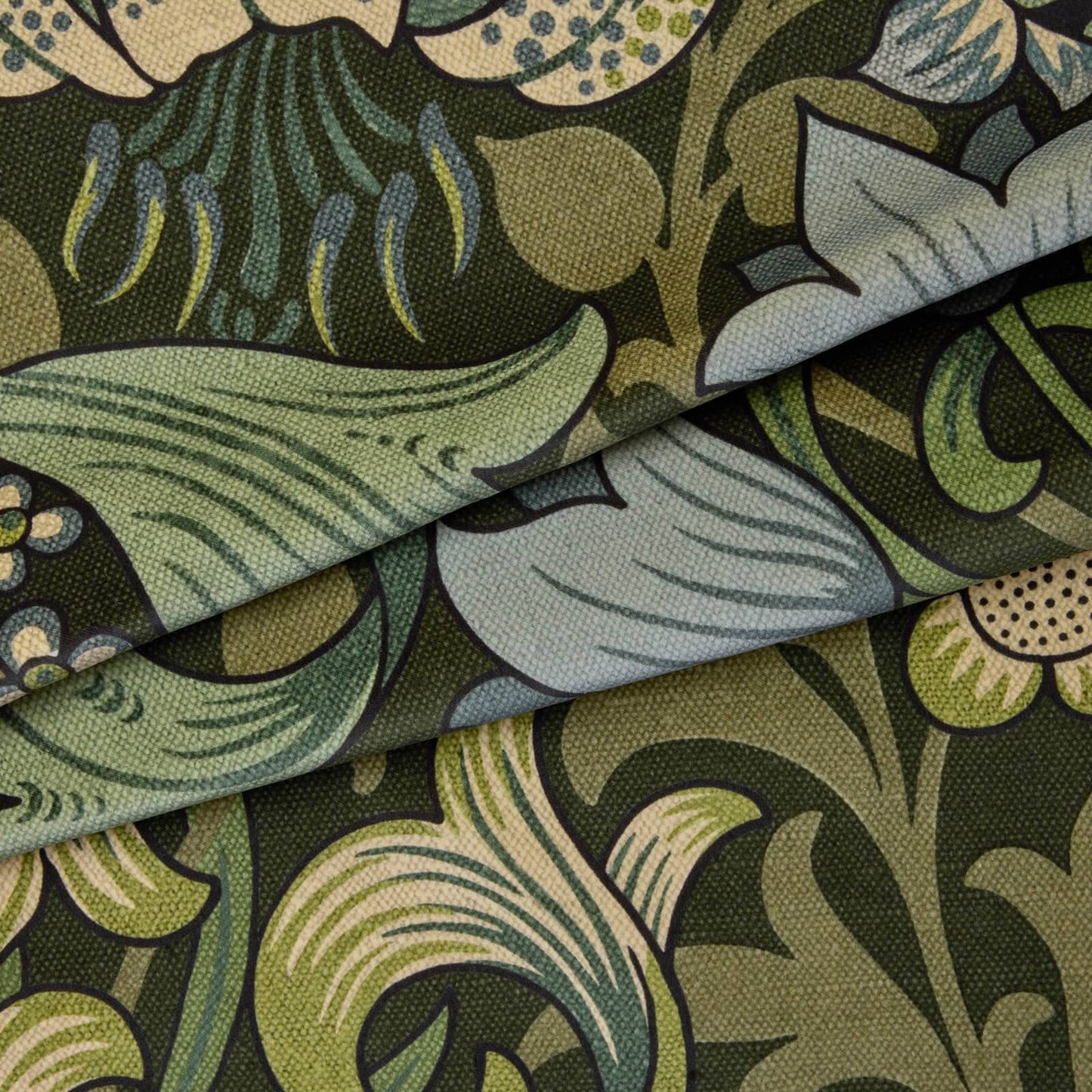 1-FA-GLM-VE-VER-XXX-XXX - Golden Lily Magna Velvet Fabric - Verde - House of Hackney