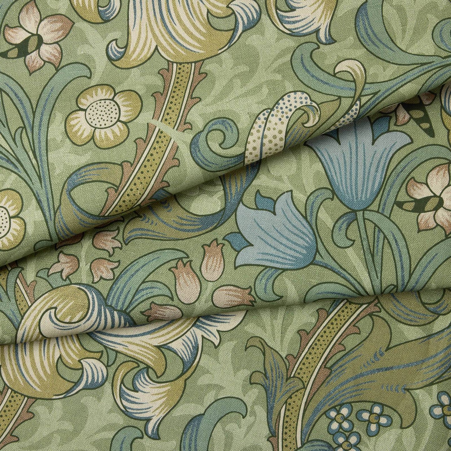 1-FA-GOL-CL-APP-XXX-XXX - Golden Lily Cotton Linen Fabric - Apple - House of Hackney