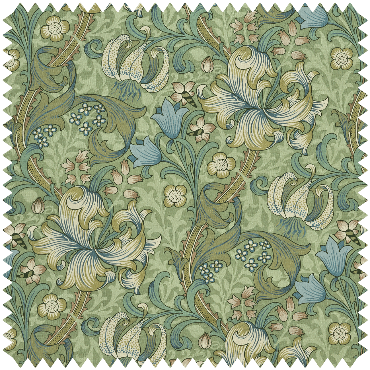1-FA-GOL-CL-APP-XXX-XXX - Golden Lily Cotton Linen Fabric - Apple - House of Hackney