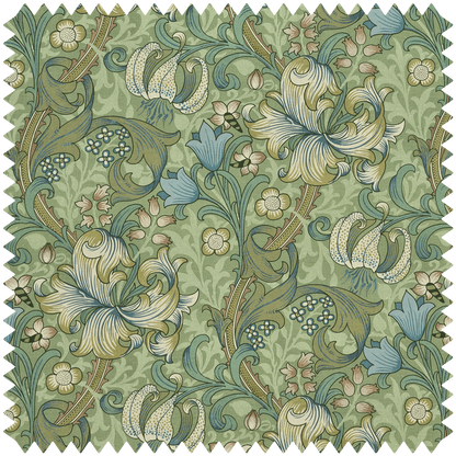 1-FA-GOL-CL-APP-XXX-XXX - Golden Lily Cotton Linen Fabric - Apple - House of Hackney
