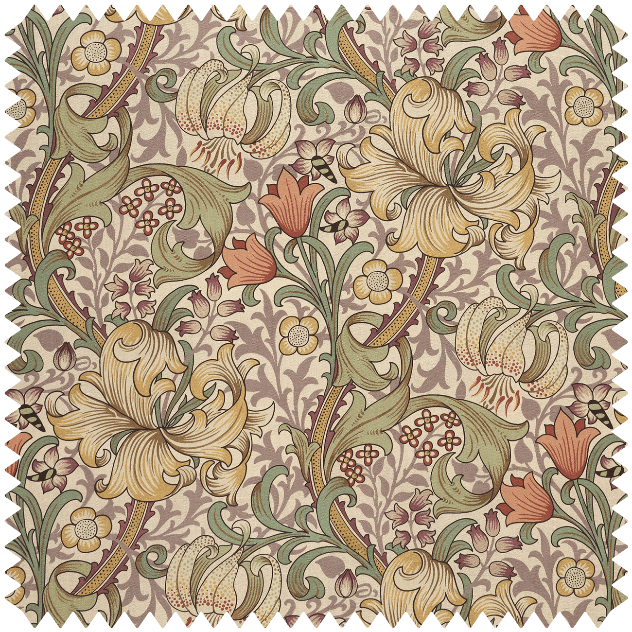 1-FA-GOL-CL-ECR-XXX-XXX - Golden Lily Cotton Linen Fabric - Cirrus - House of Hackney