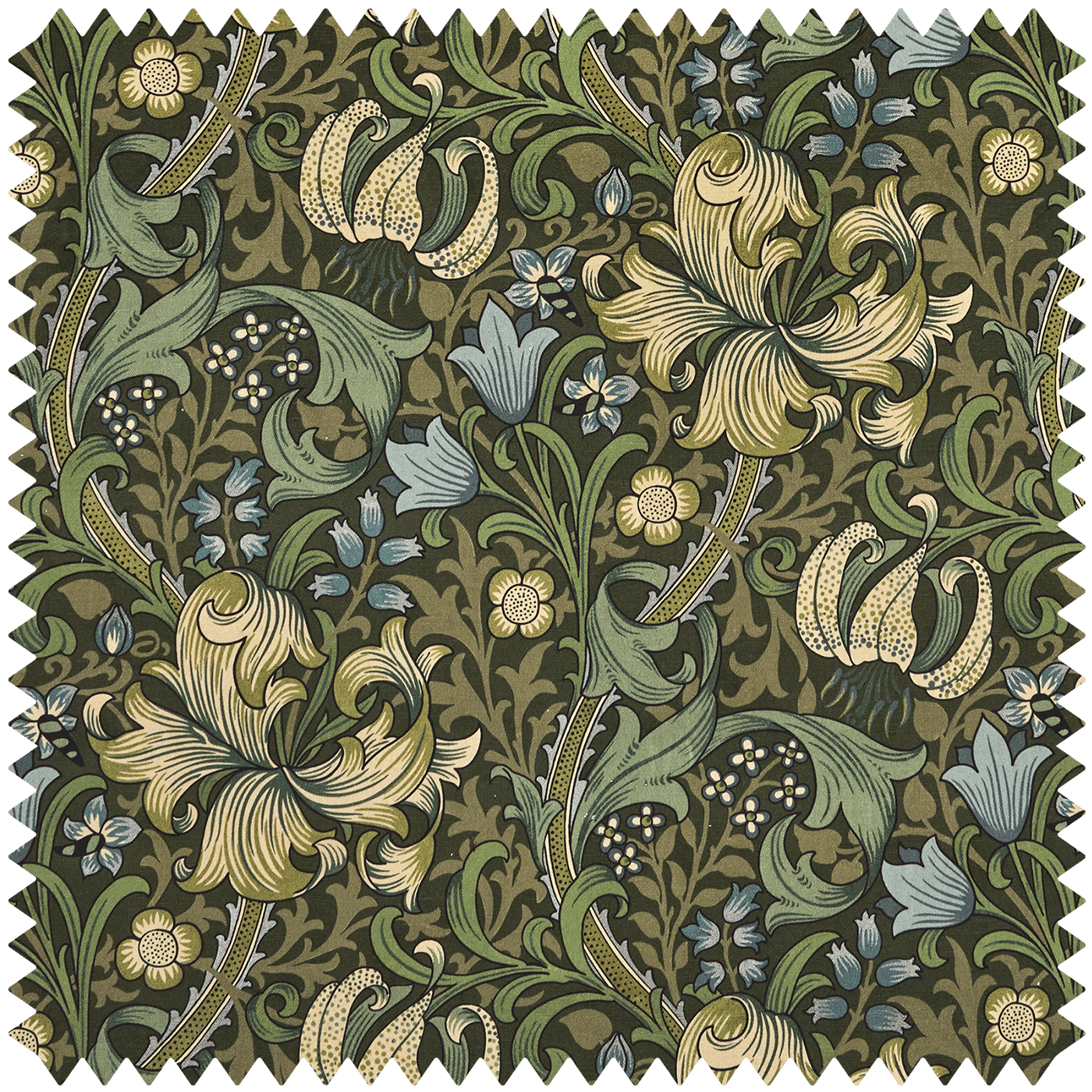 1-FA-GOL-VE-VER-XXX-XXX - Golden Lily Velvet Fabric - Verde - House of Hackney