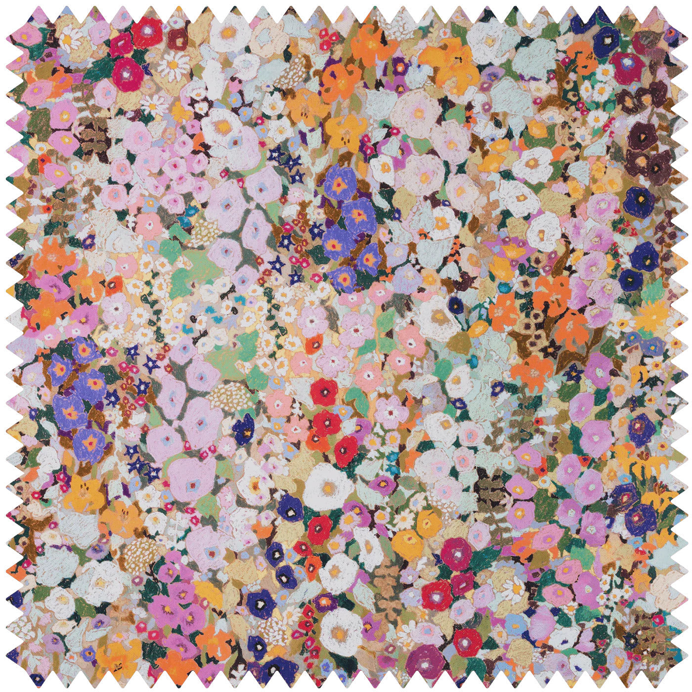 Hollyhocks Cotton Linen Fabric