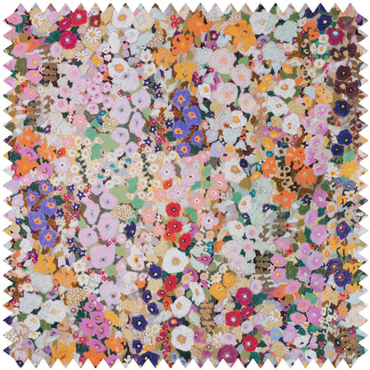 Hollyhocks Cotton Linen Fabric