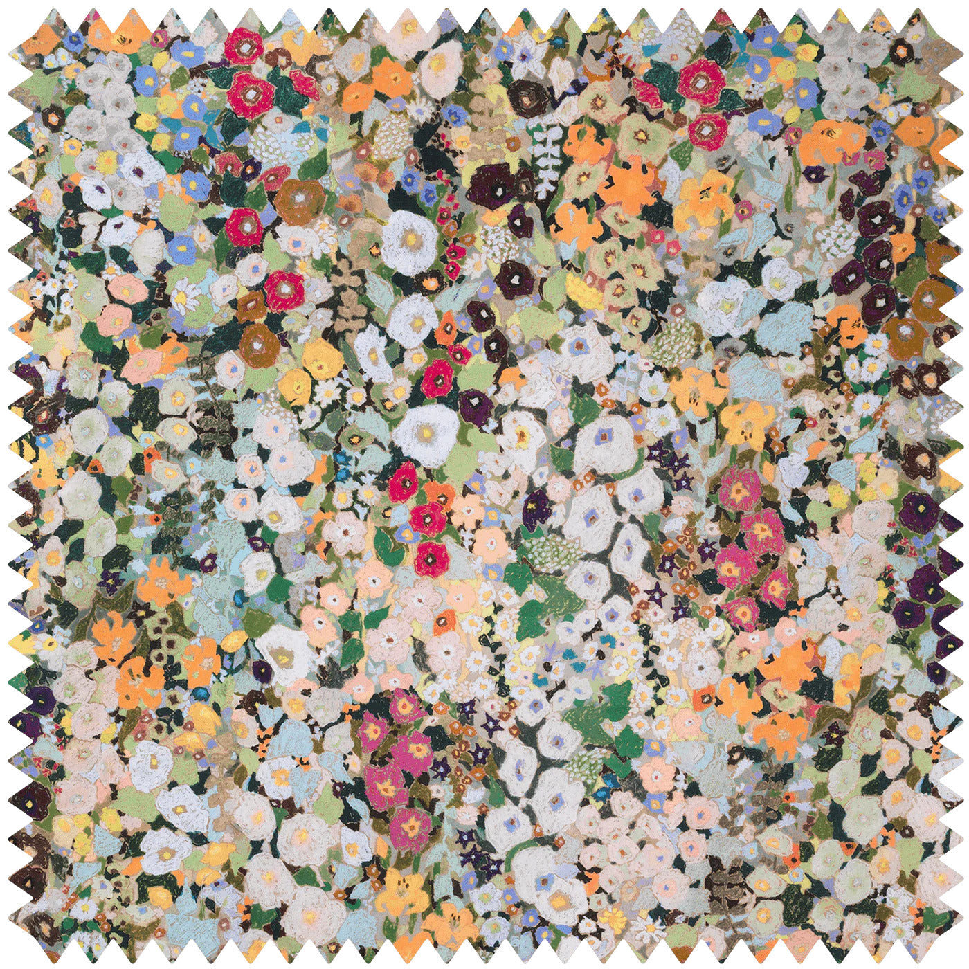 Hollyhocks Cotton Linen Fabric