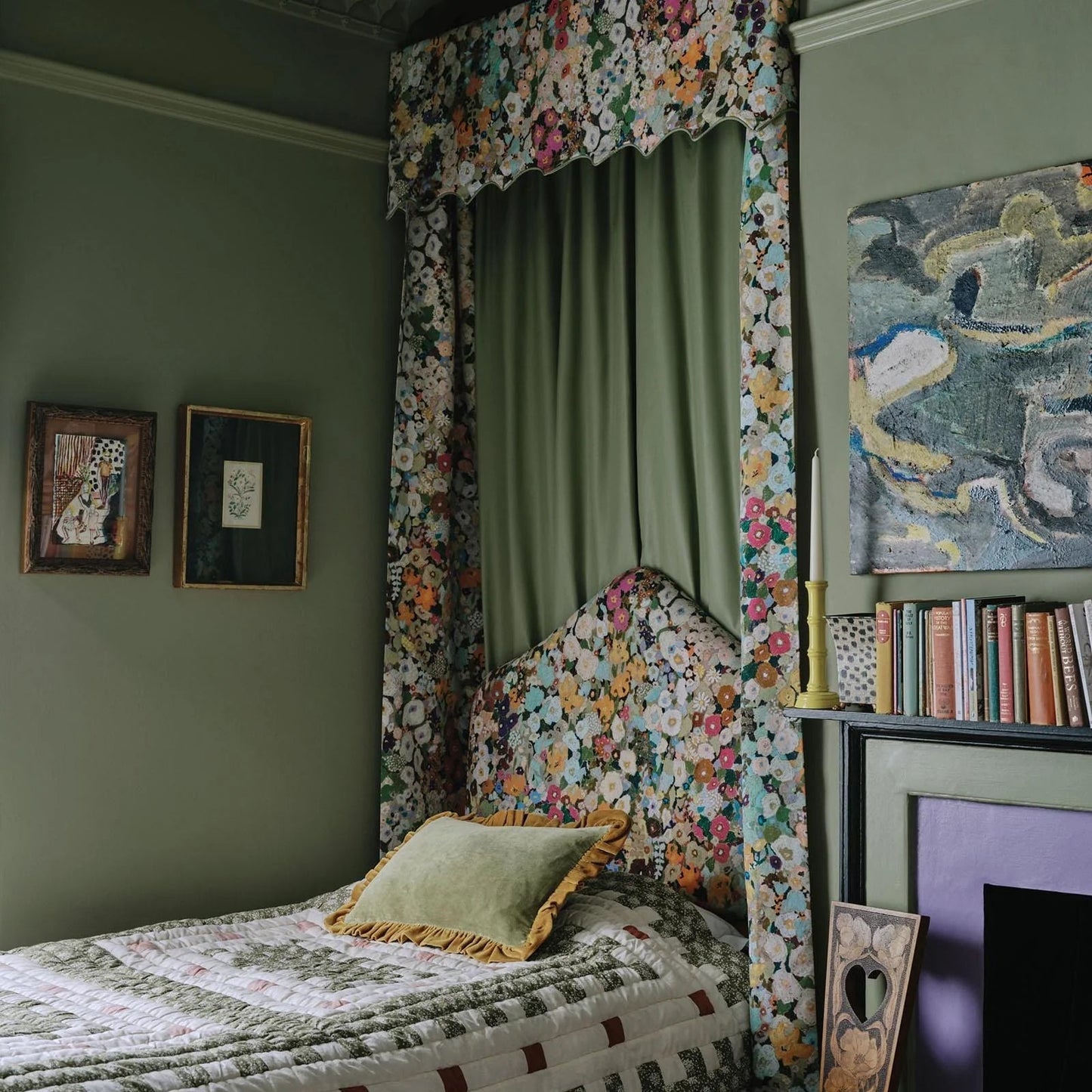 Hollyhocks Cotton Linen Fabric