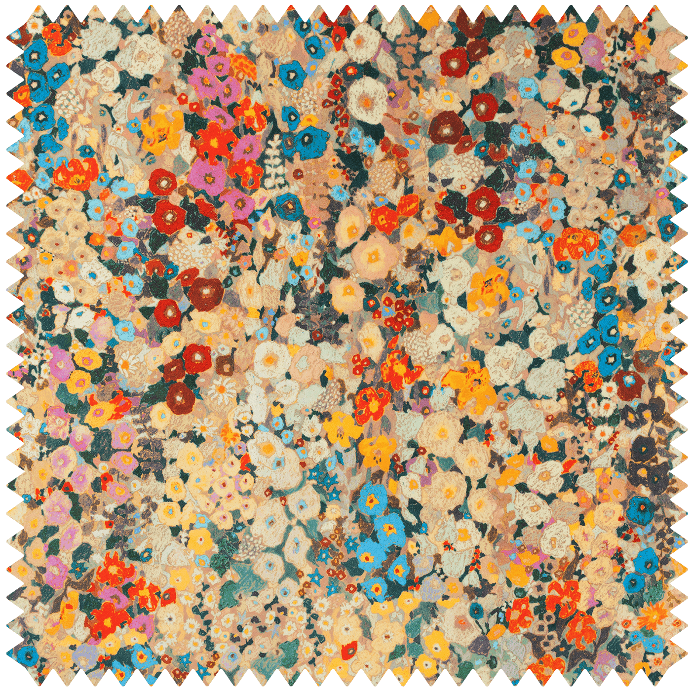 Hollyhocks Organic Velvet Fabric