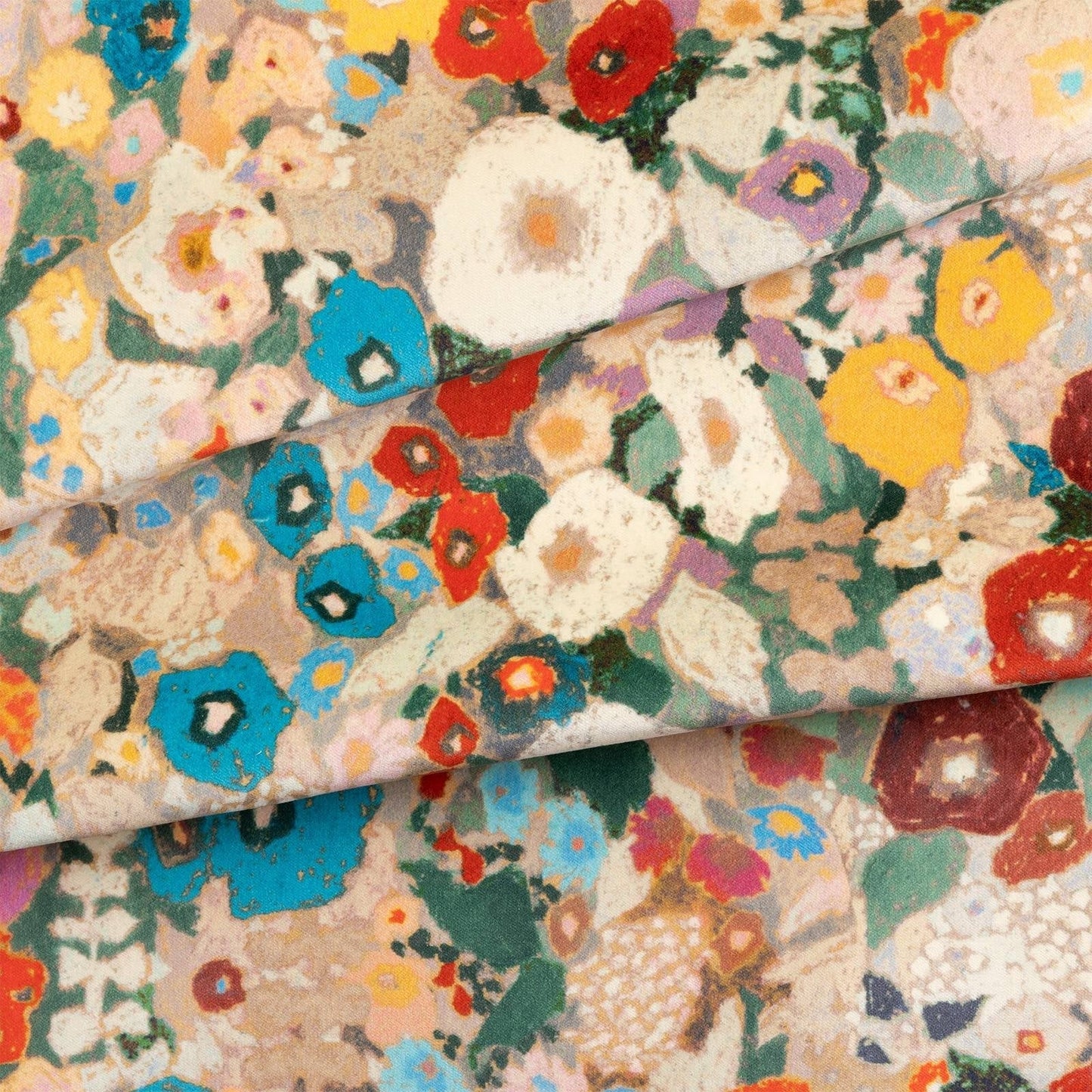 Hollyhocks Velvet Fabric