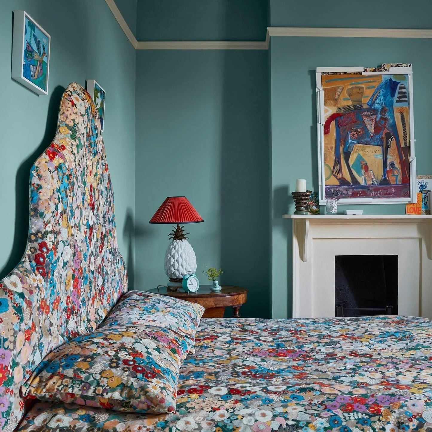 Hollyhocks Velvet Fabric