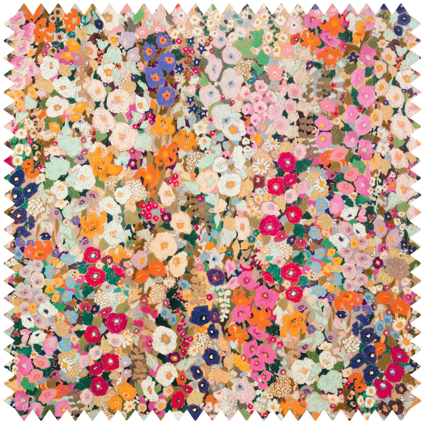 Hollyhocks Velvet Fabric