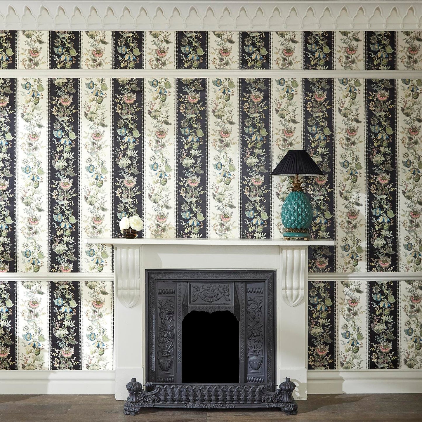 Flora Fantasia Stripe Wallpaper