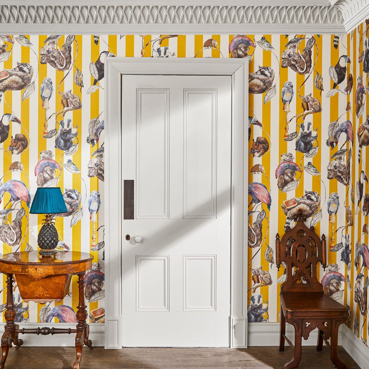 Hackney Empire Stripe Wallpaper - Ochre - 1-WA-HAC-DI-OCH-STR
