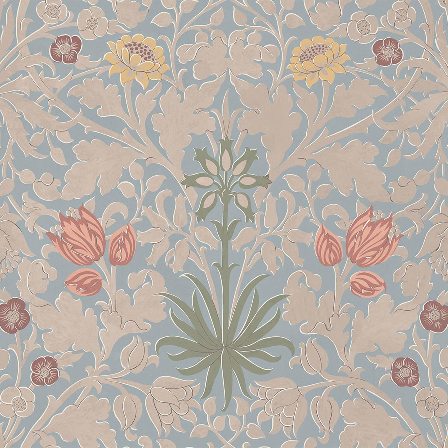 1-WA-HYA-DI-BYZ-XXX - Hyacinth Novellus Wallpaper - Byzantine Blue - House of Hackney
