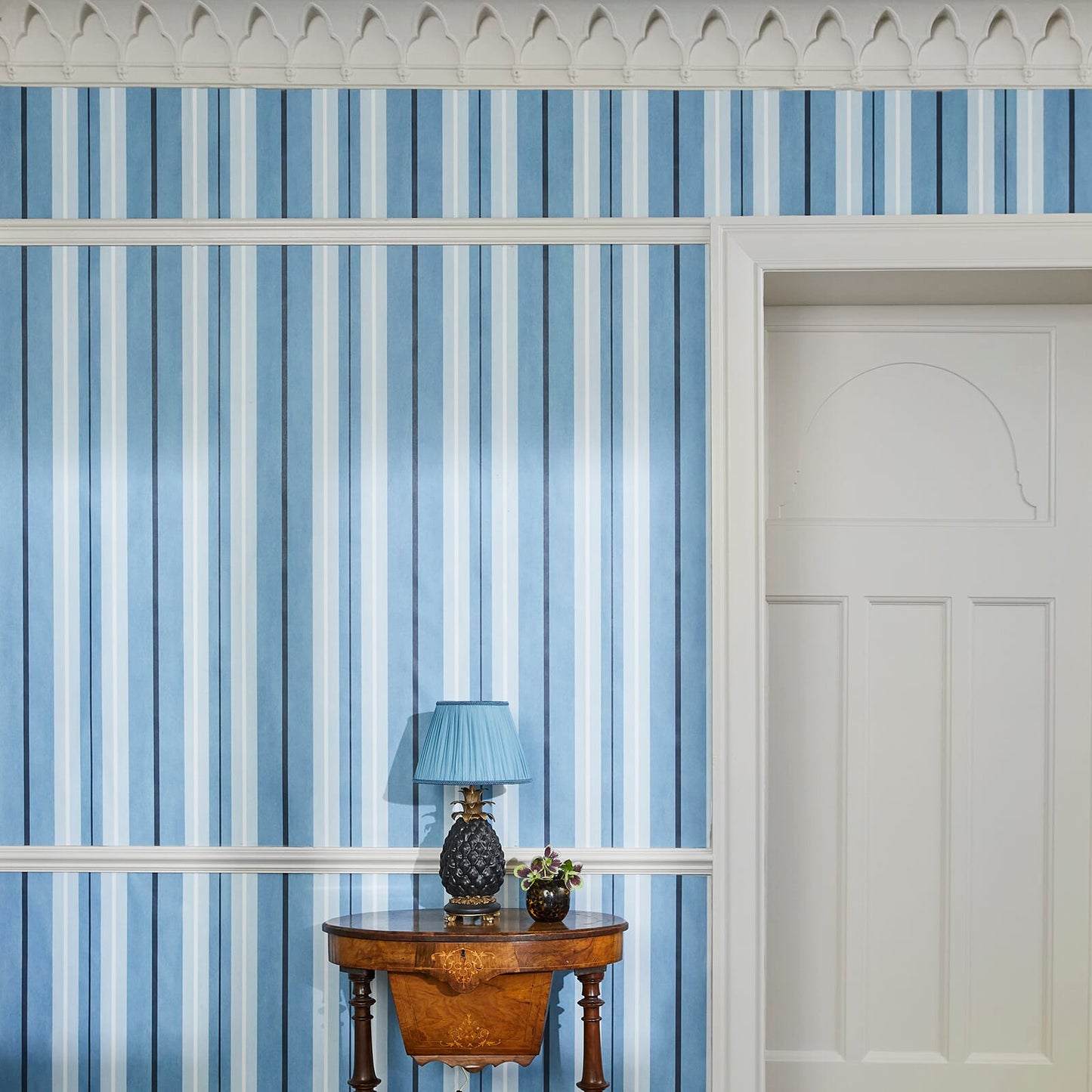 Lauriston Stripe Wallpaper - Sky - 1-WA-LAS-DI-SKY-XXX