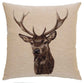 Stag on Beige Regular Cushion with Feather Filler 