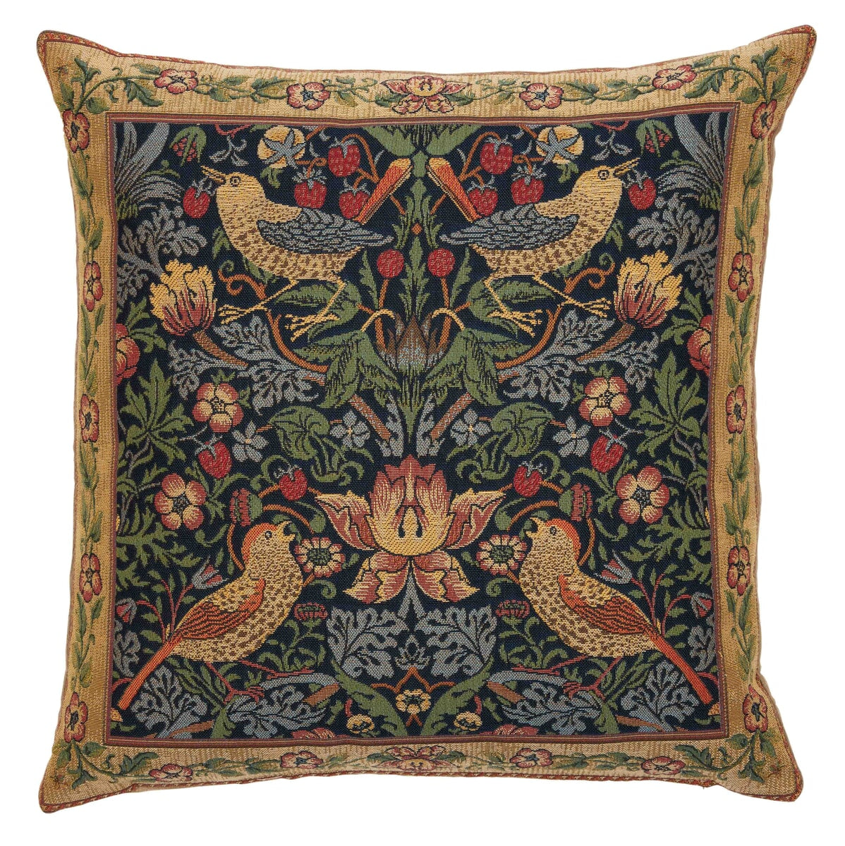 Strawberry Thief Classic Tapestry Cushion with Feather Filler 