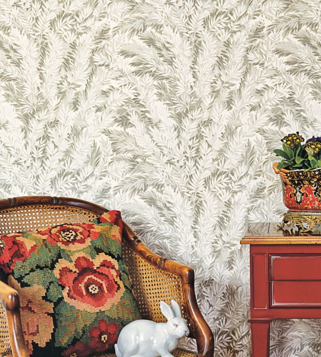 Florencecourt Wallpaper - Leaf Green on Parchment - 100/1002