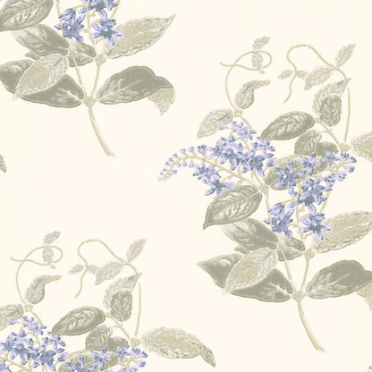 Madras Violet Wallpaper - Lilac & Stone on Chalk - 100/12057