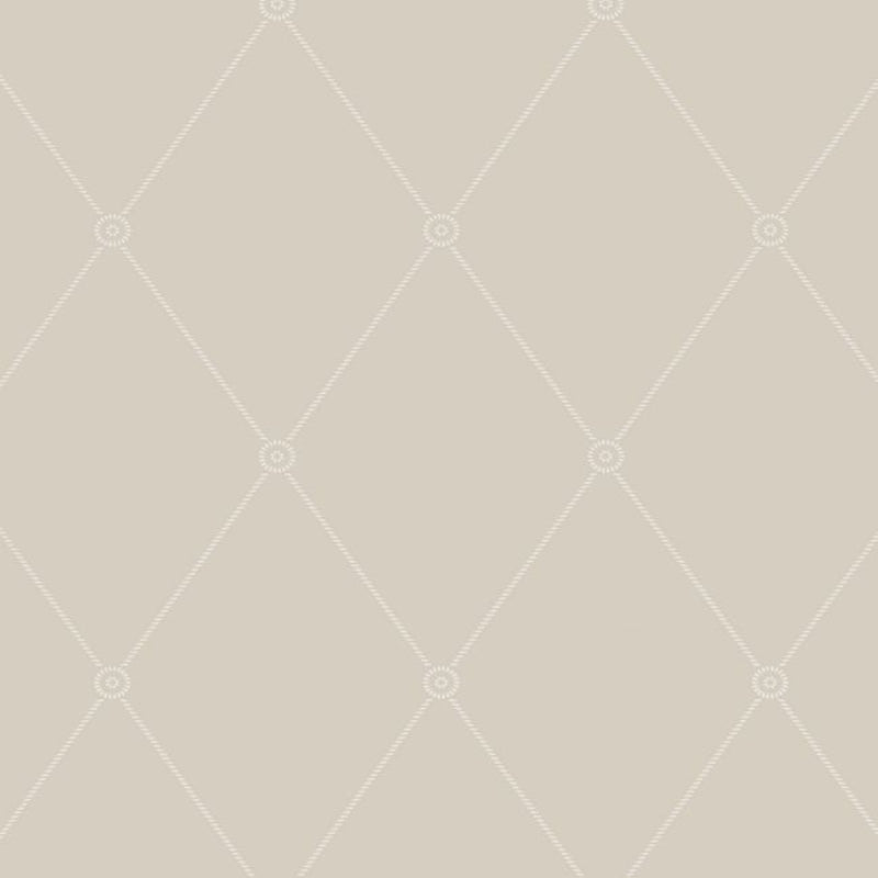 Large Georgian Rope Trellis Wallpaper - Linen - 100/13061