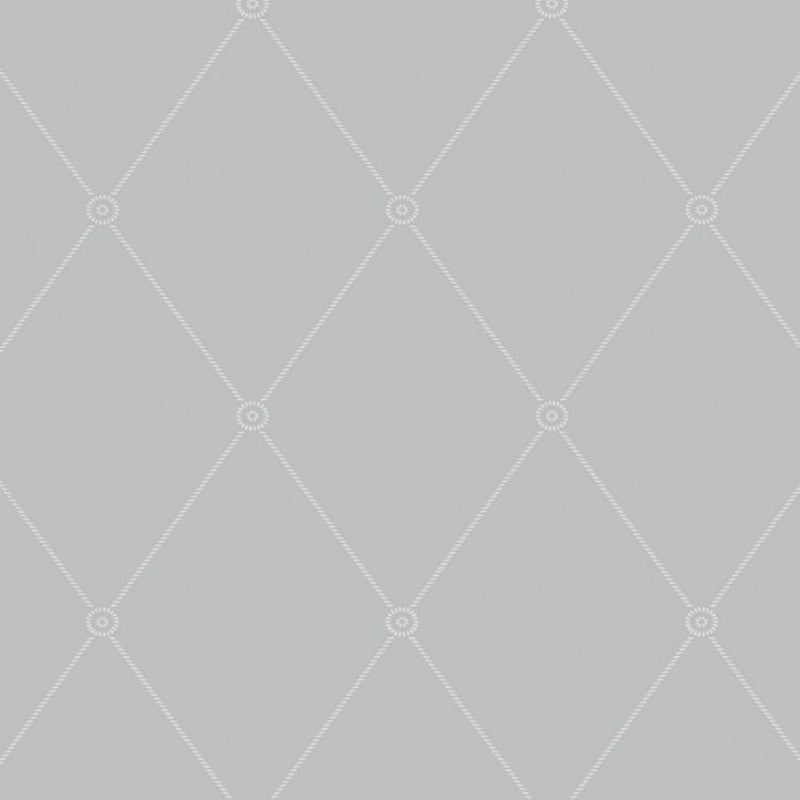 Large Georgian Rope Trellis Wallpaper - Grey - 100/13062