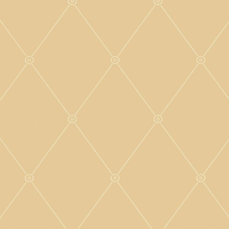 Large Georgian Rope Trellis Wallpaper - Ochre - 100/13064