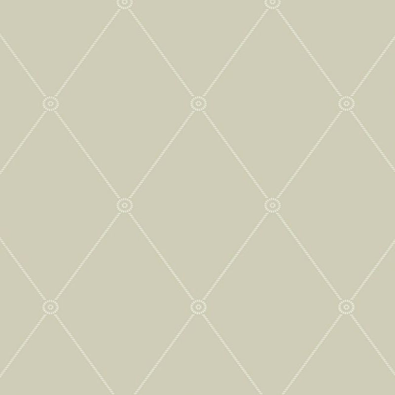 Large Georgian Rope Trellis Wallpaper - Soft Olive - 100/13065
