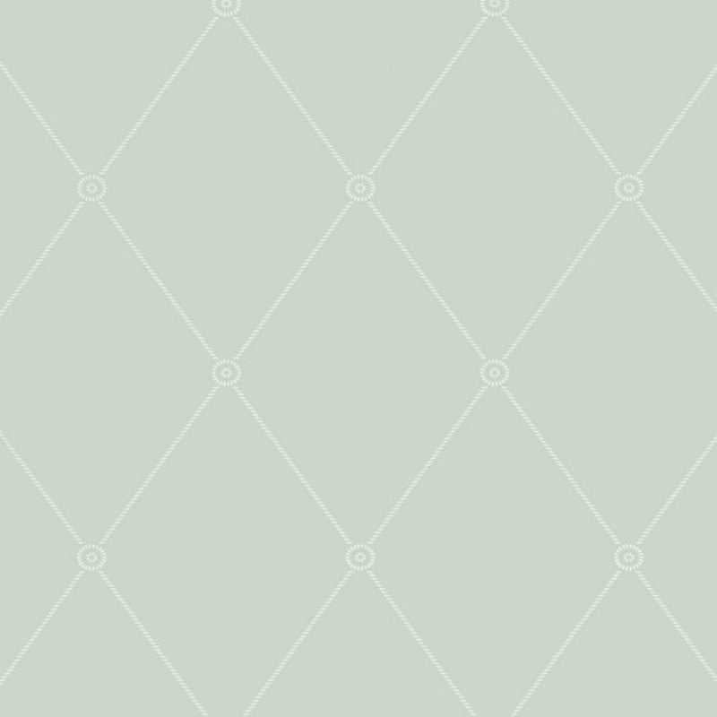 Large Georgian Rope Trellis Wallpaper - Duck Egg - 100/13066