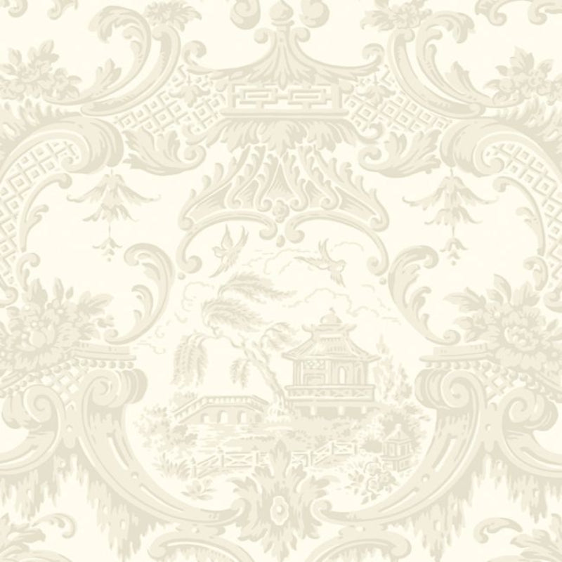 Chippendale China Wallpaper - White - 100/3010