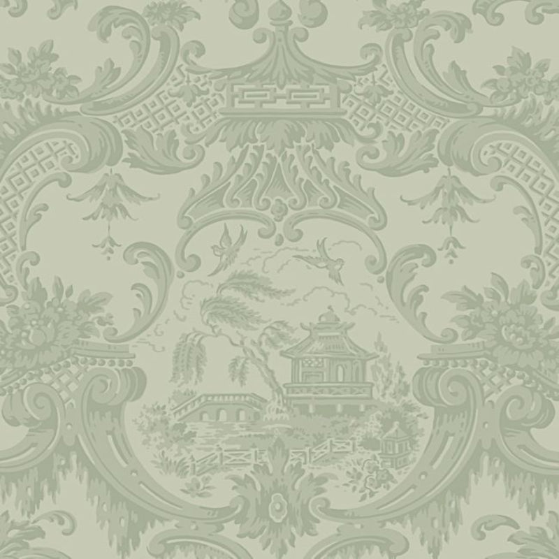 Chippendale China Wallpaper - Soft Olive - 100/3013