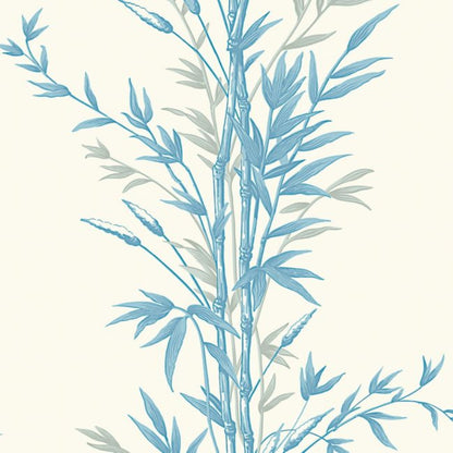Bamboo Wallpaper - Blue on Chalk - 100/5022