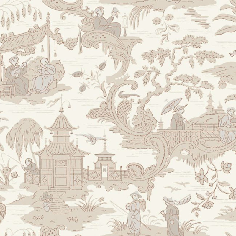Chinese Toile Wallpaper - Parchment - 100/8039