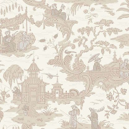 Chinese Toile Wallpaper - Parchment - 100/8039