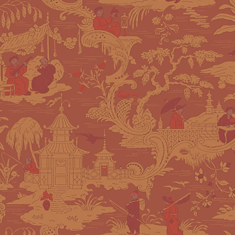 Chinese Toile Wallpaper - Ginger - 100/8041