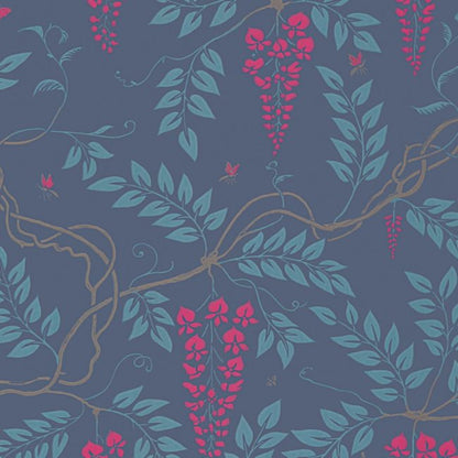 Egerton Wallpaper - Cerise on Dark Hyacinth - 100/9042