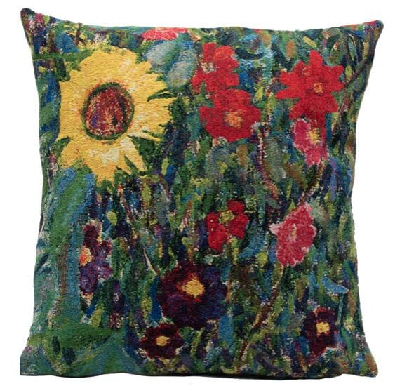 Klimt Flowers III Tapestry Cushion with Feather Filler 