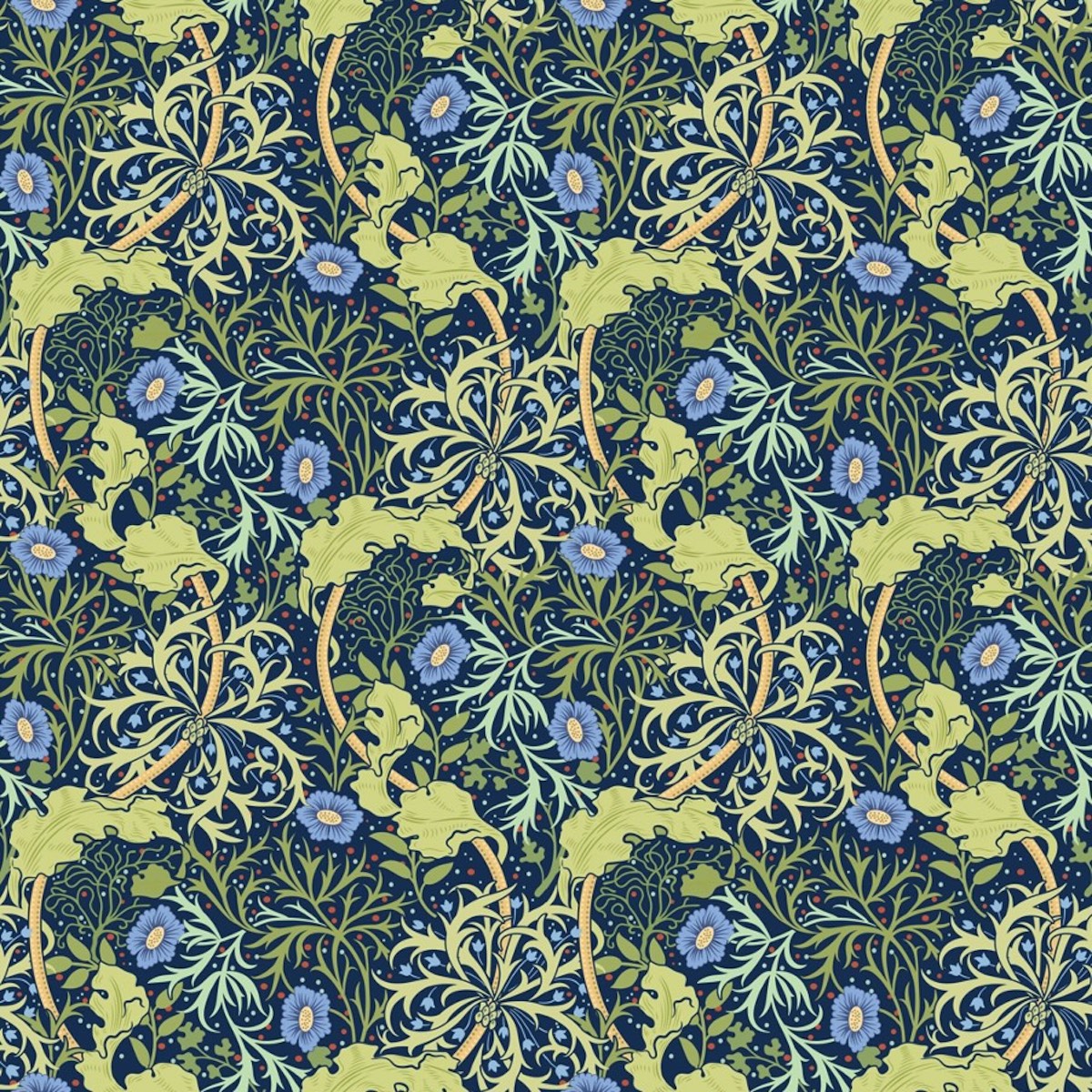 1036 - Seaweed Wallpaper - Blue-Green by Morris Collections
