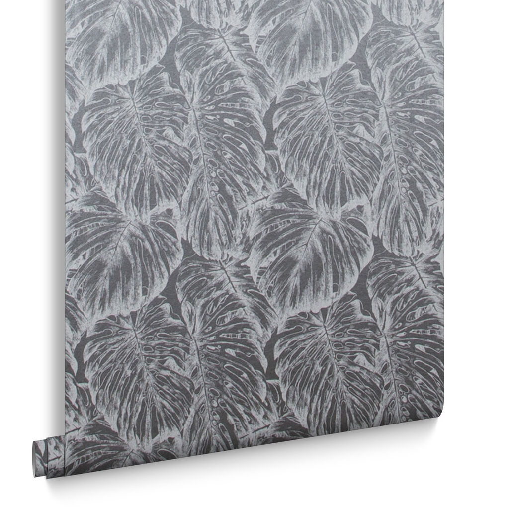103769 - Tropical Wallpaper - Pewter - Graham & Brown