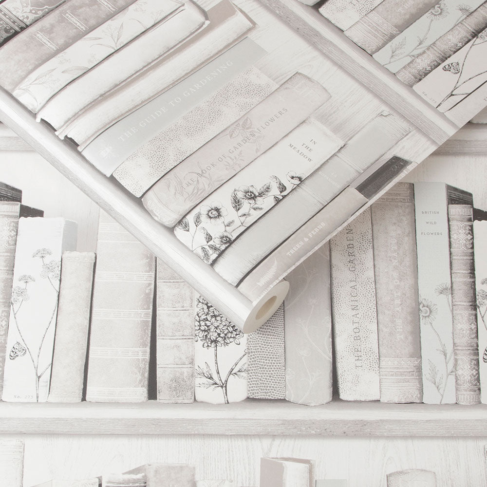 Botany Library Wallpaper - Gray