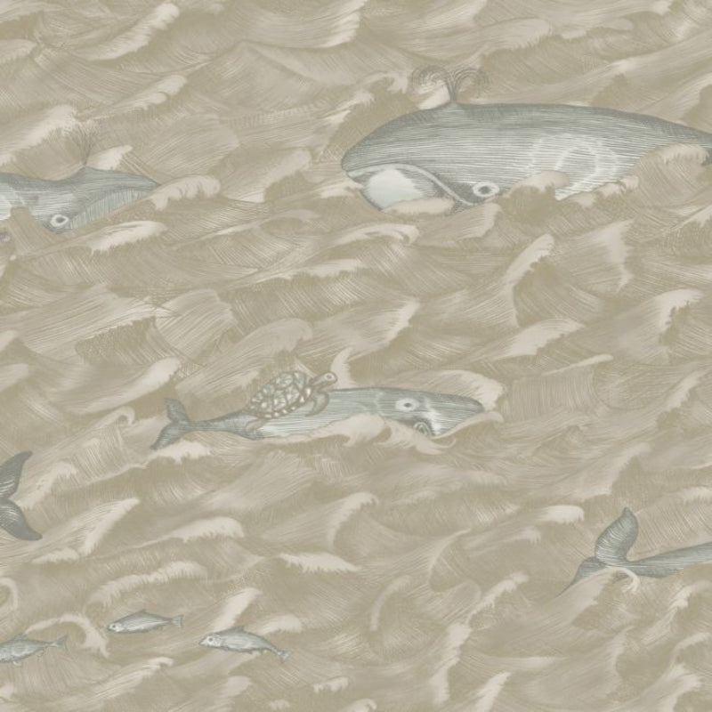 Melville Wallpaper - Seafoam & Metallic Gliver - 103/1002