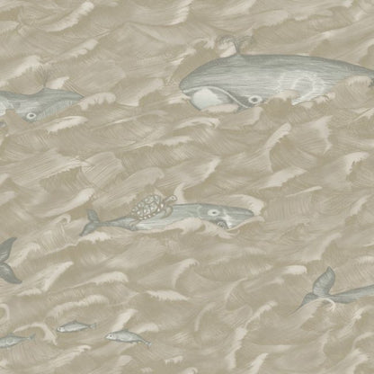 Melville Wallpaper - Seafoam & Metallic Gliver - 103/1002