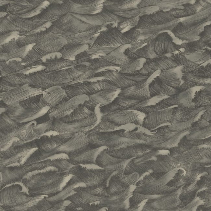Columbus Wallpaper - Metallic Gilver & Soot - 103/13056