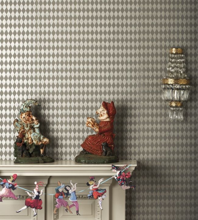 Titania Wallpaper - Metallic Gilver on Taupe - 103/14058