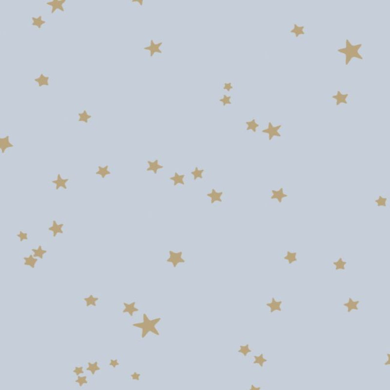 Stars Wallpaper - Metallic Gold on Ice Blue - 103/3016