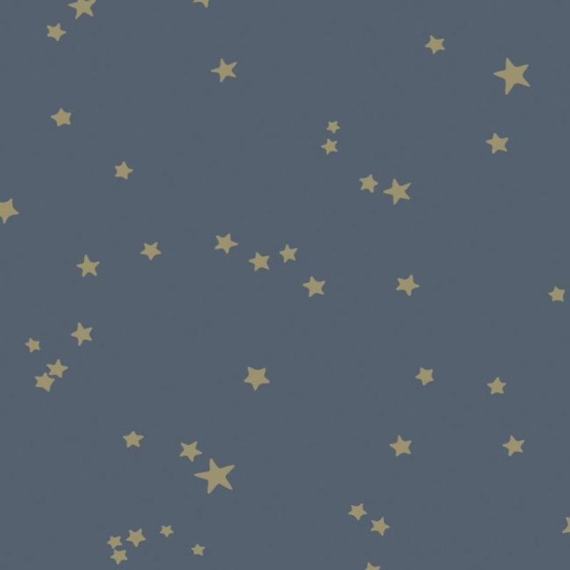 Stars Wallpaper - Metallic Gilver on Midnight - 103/3017