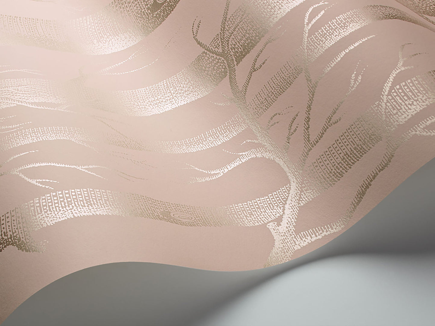 Woods Whimsical Wallpaper - Metallic Gilver on Ballet Slipper - 103/5024